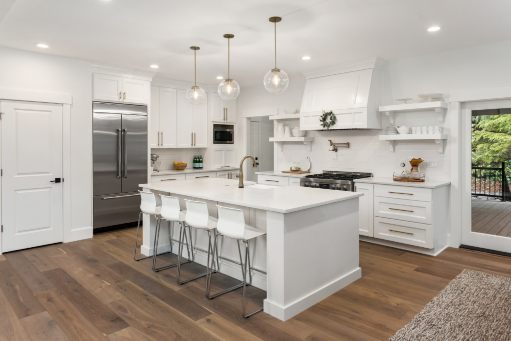 The Best White Paint with Blue Undertones - Kitchen with Cool White Paint