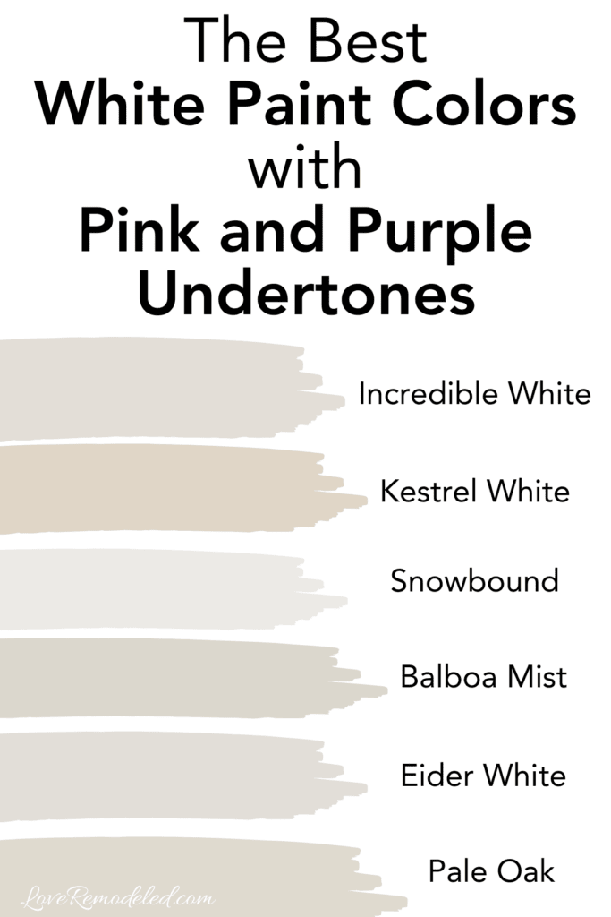 White Paint Colors with Pink and Purple Undertones
