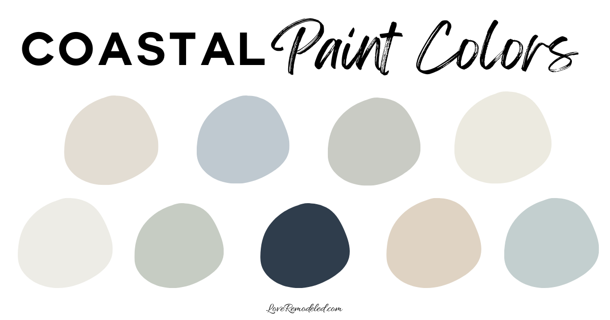 These are the best coastal paint colors from Sherwin Williams. These beachy paint colors can be used to develop your own coastal paint palette.