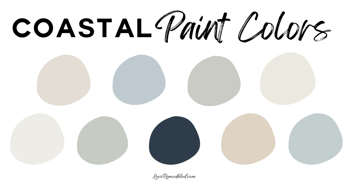 These are the best coastal paint colors from Sherwin Williams. These beachy paint colors can be used to develop your own coastal paint palette.