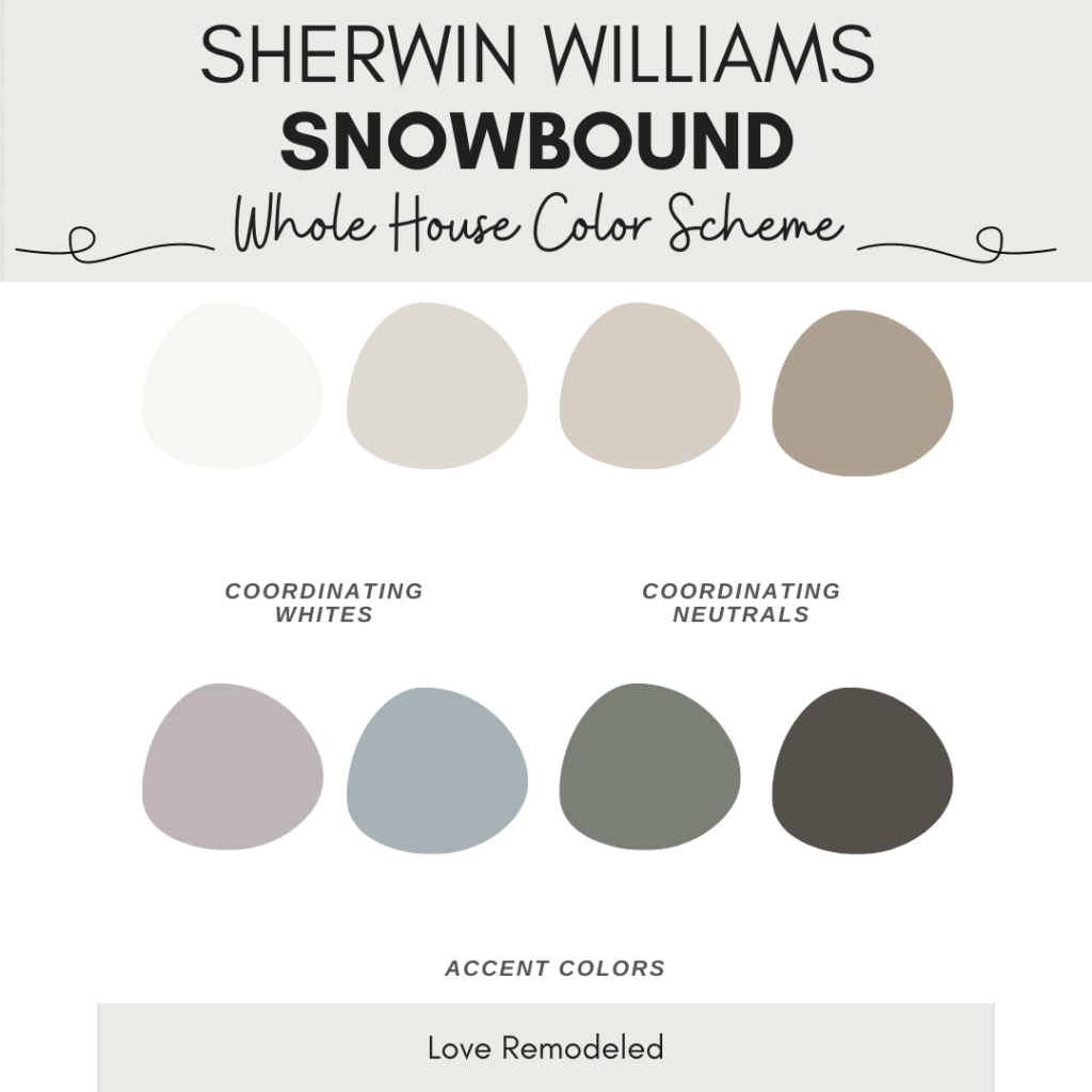 Sherwin Williams Snowbound Color Palette with Coordinating Colors