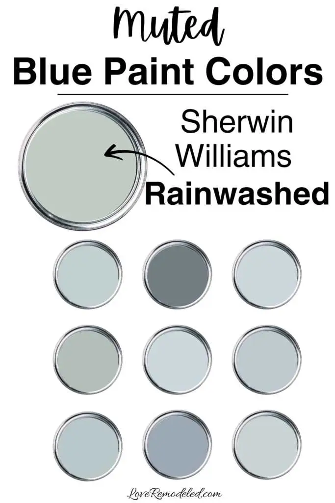 Sherwin Williams Muted Blue Paint Colors - Rainwashed