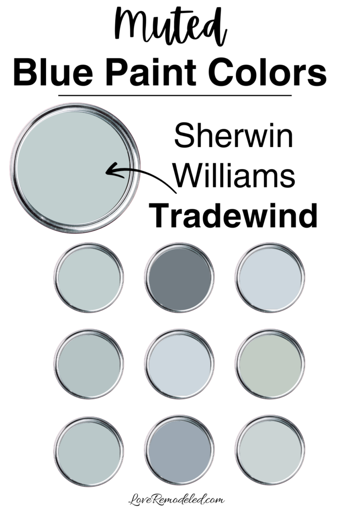 Sherwin Williams Muted Blue Paint Colors - Tradewind