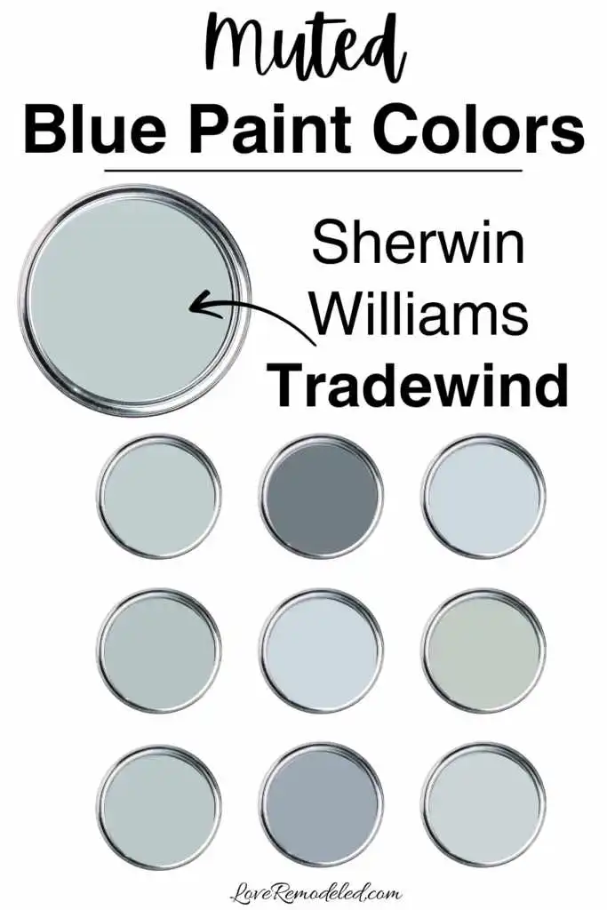 Sherwin Williams Muted Blue Paint Colors - Tradewind