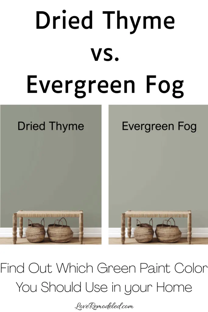 Sherwin Williams Dried Thyme vs. Evergreen Fog - Discover the Best Green for your Home