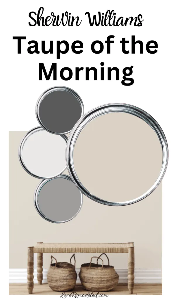 Taupe of the Morning Review with Coordinating Colors on paint pots