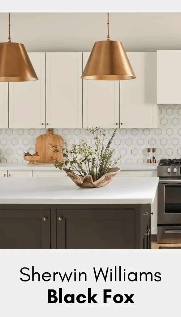 Black Fox Sherwin Williams on kitchen island