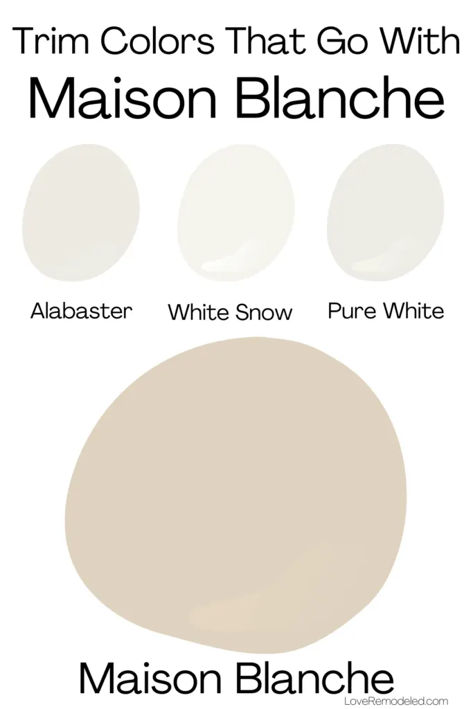 Trim Colors That Go With Maison Blanche Sherwin Williams - Alabaster, Snow White, Pure White