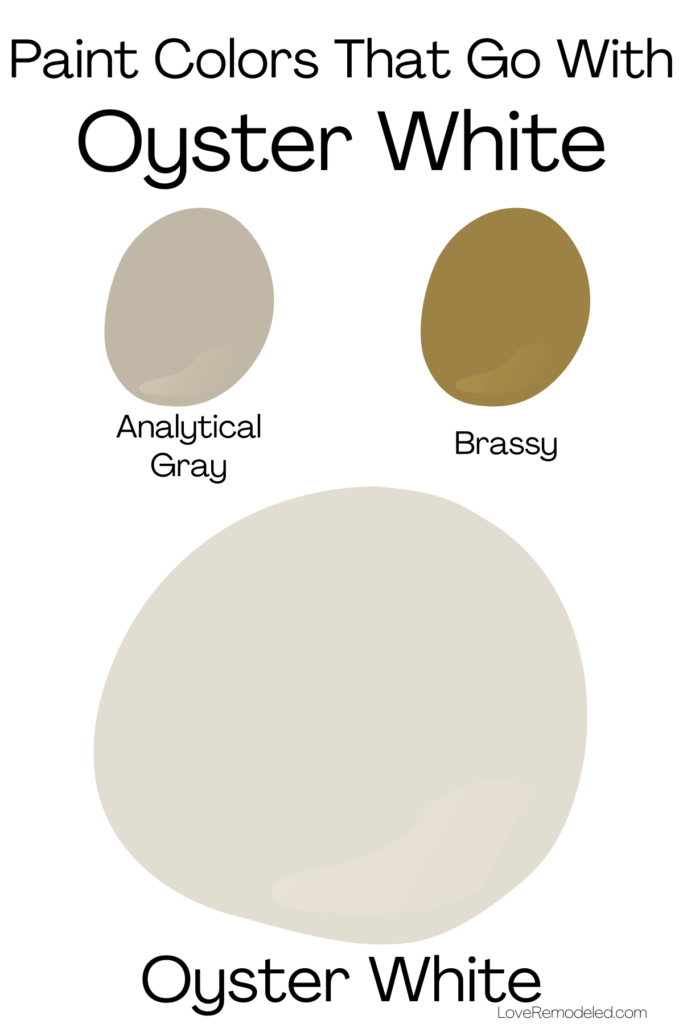 Paint Colors That Go With Oyster White Sherwin Williams - paint spots of Analytical Gray, and Brassy