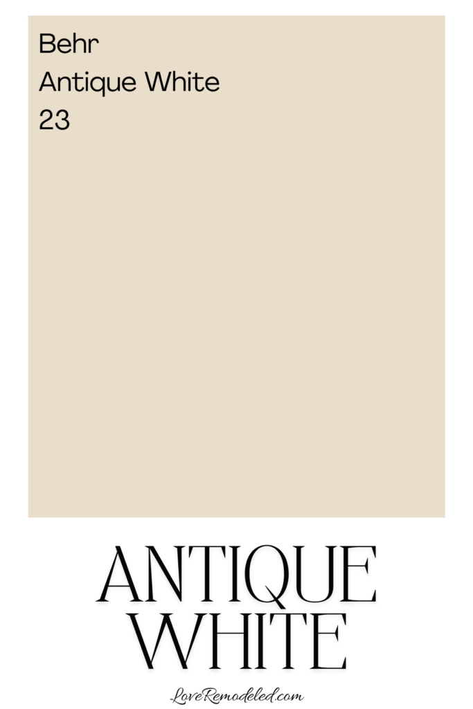 Behr Antique White Paint Color Swatch - 23
