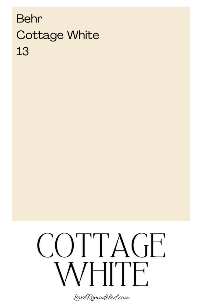 Behr Cottage White Paint Color Swatch - 13