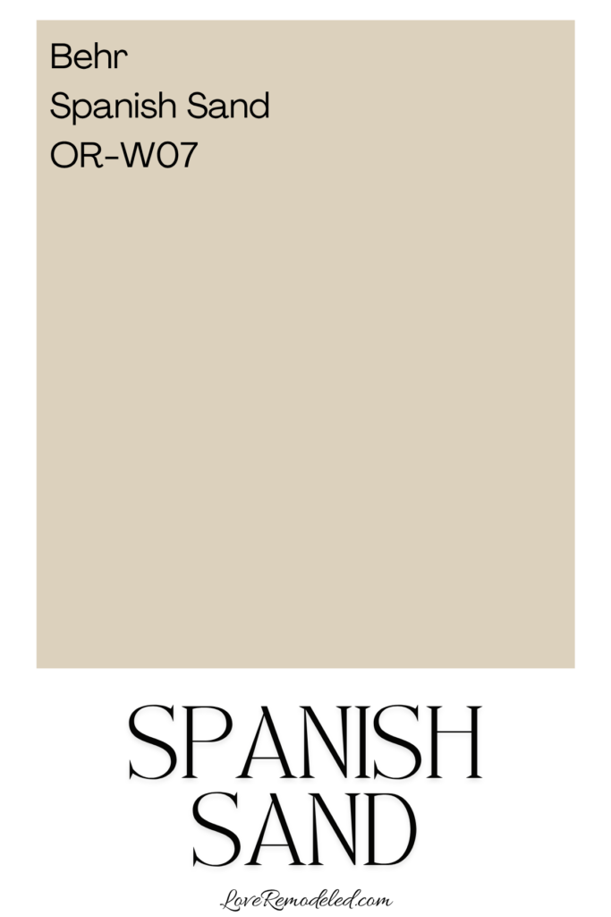 Behr Spanish Sand Paint Color Swatch - OR-W07