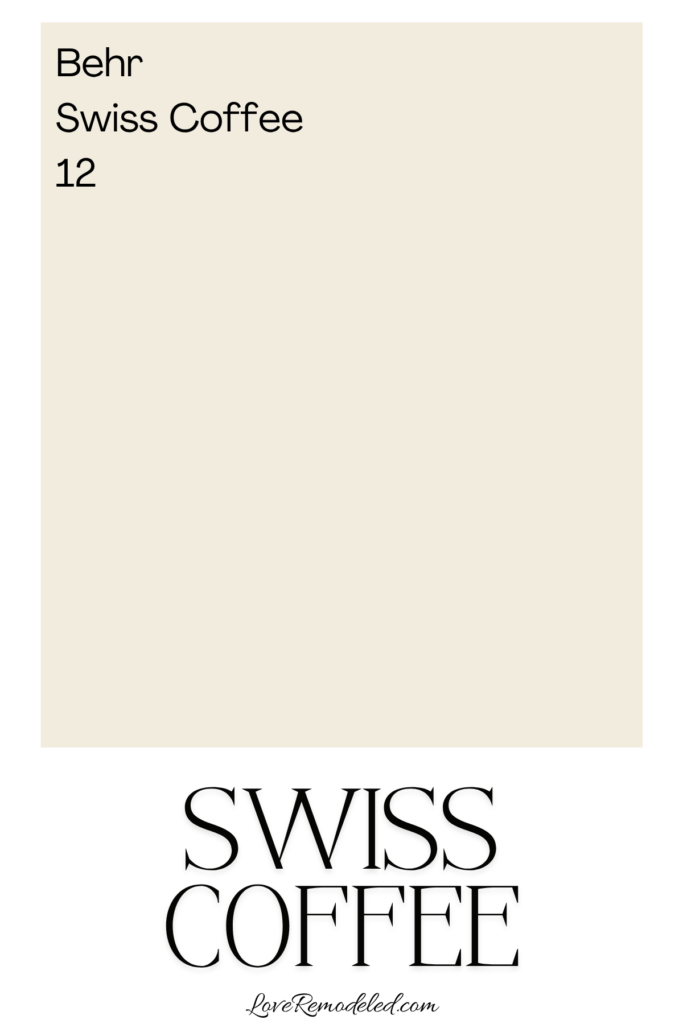 Behr Swiss Coffee Paint Color Swatch - 12