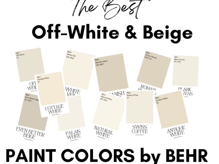 Off-White and Beige Paint Colors by Behr Paint Swatches