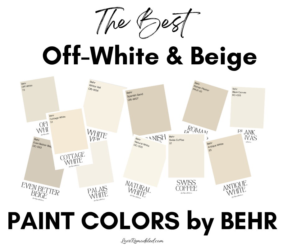 Off-White and Beige Paint Colors by Behr Paint Swatches
