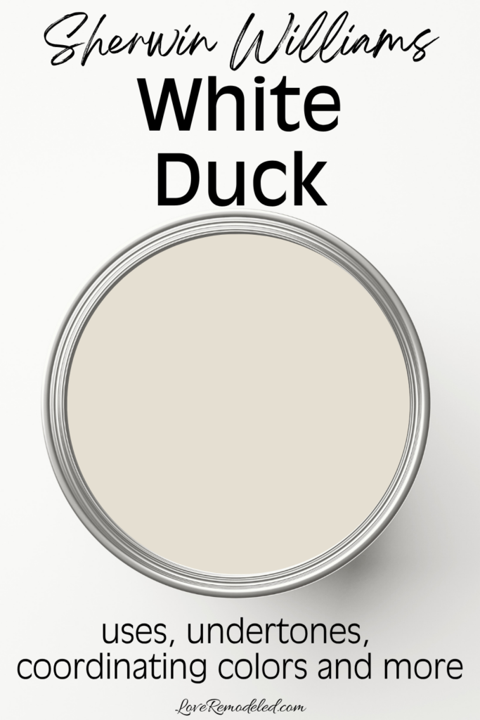 Sherwin Williams White Duck in a paint can