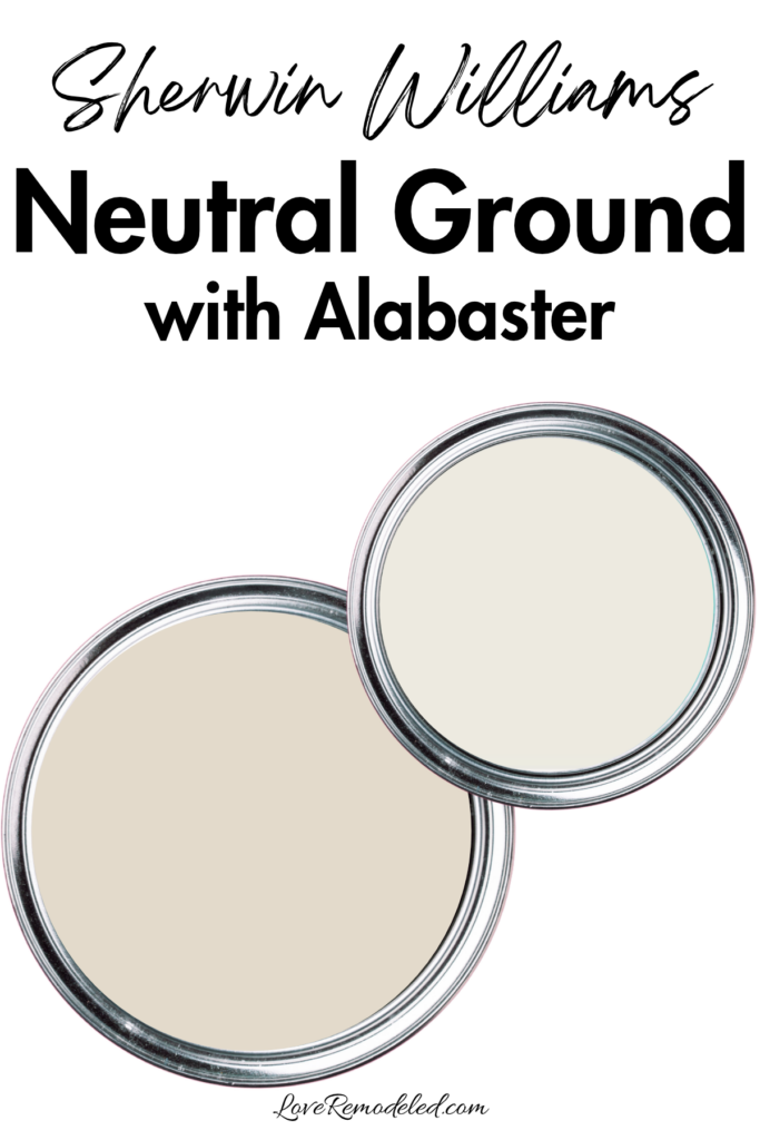 Sherwin Williams Neutral Ground with Alabaster Paint Colors in paint cans