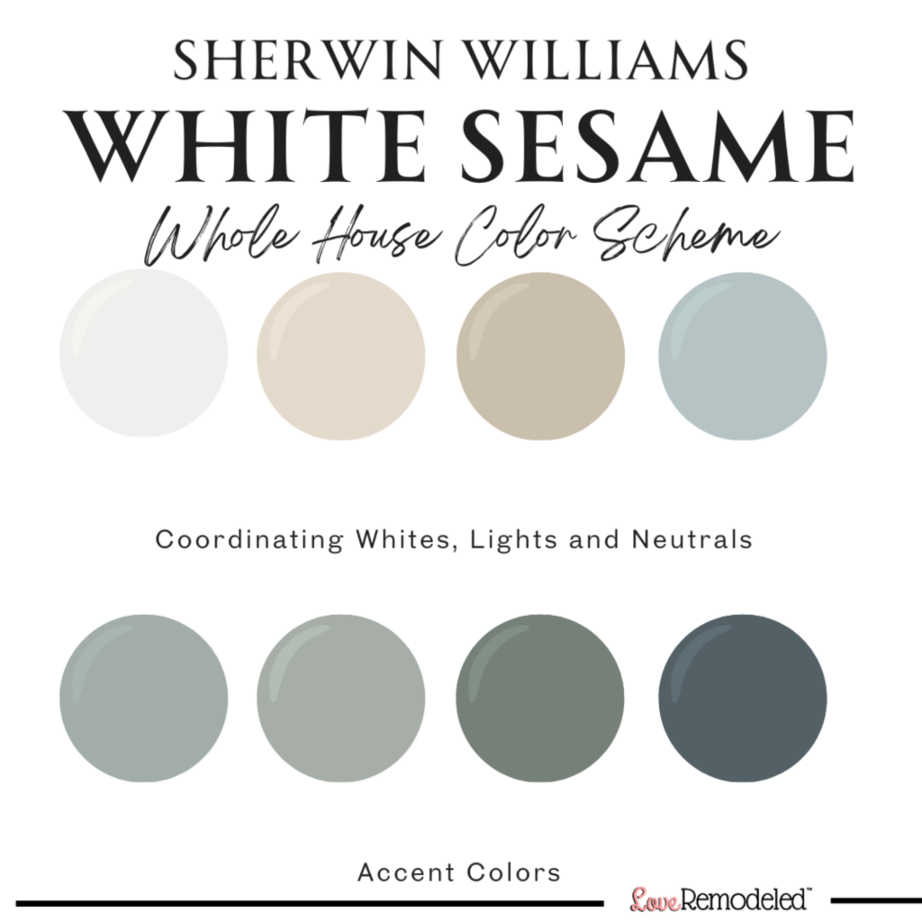 Sherwin Williams White Sesame color Palette
