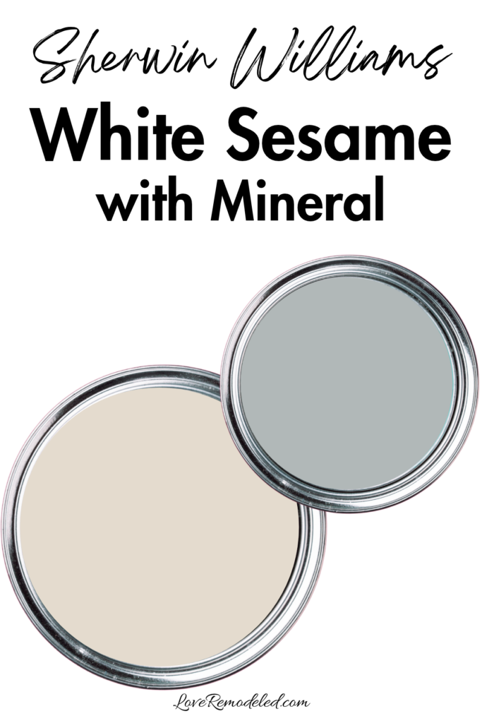 Sherwin Williams White Sesame with Mineral Paint Colors in paint cans