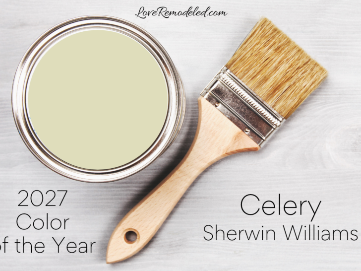 Celery by Sherwin Williams in a paint can - 2027 Color of the Year